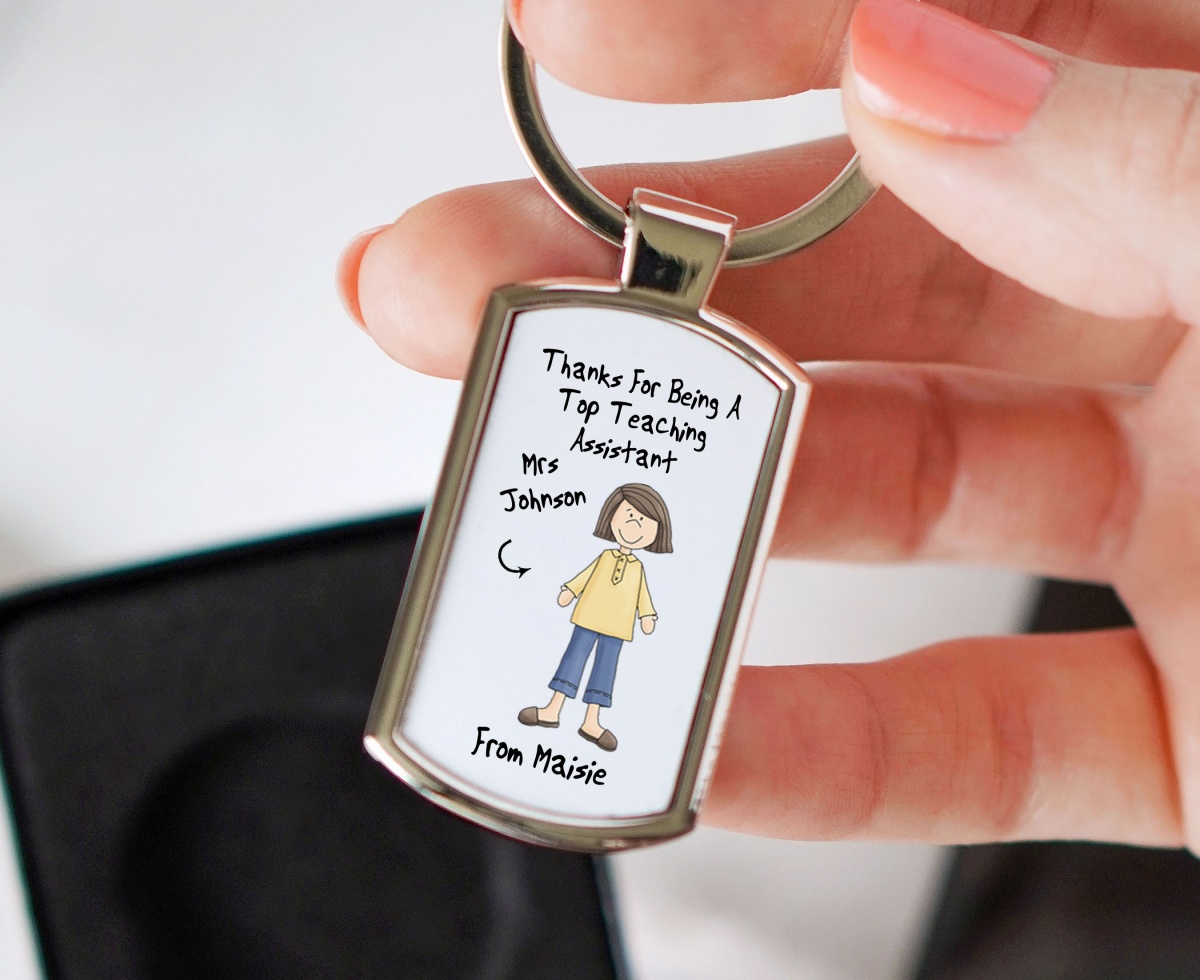 Personalised Teaching Assistant  (Woman) Thank You Gift Keyring